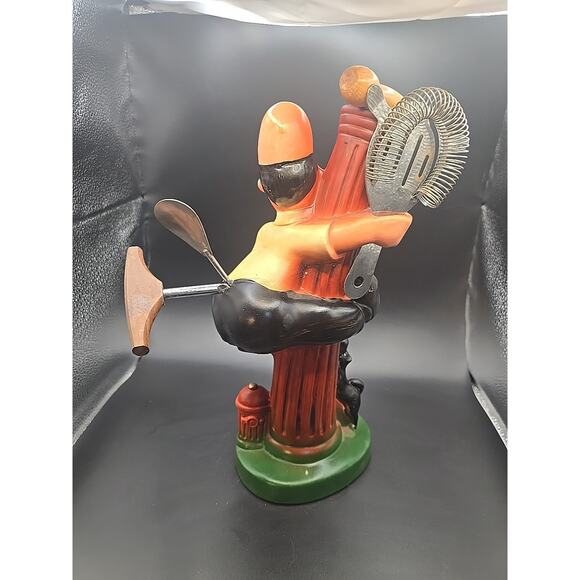 VTG MCM Ceramic Bar Keeper Mixing Caddy 1950s 4.5x4.5x11.5” - Picture 6 of 6